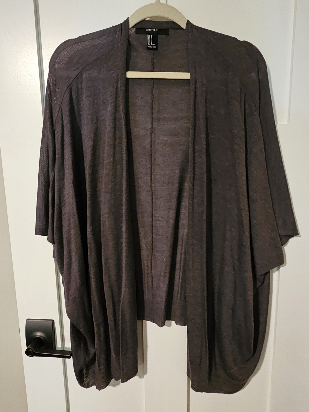 Forever 21 Open-Front Women's Draped Cardigan - Dark Gray